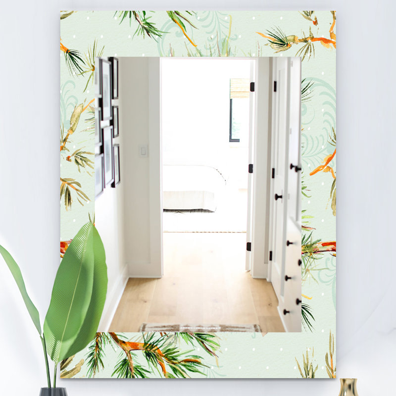 Miroir mural bohémien et traditionnel fleur 43, H 39,4 po x l 29,5 po, Floral 2