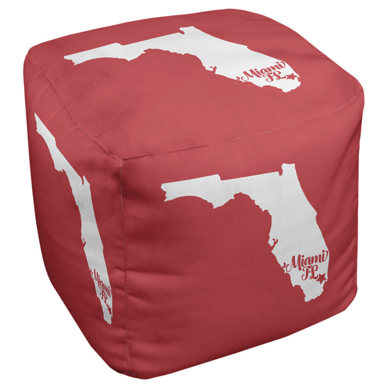Repose-pieds cube en floride miami, Rouge