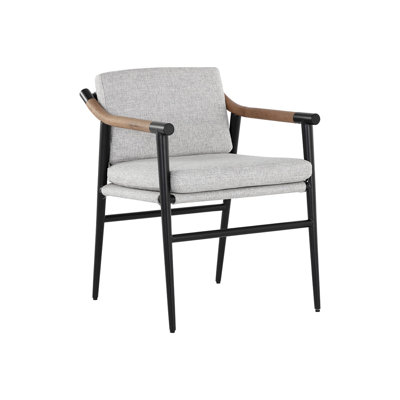 Chaise avec accoudoirs Latanyia en gris