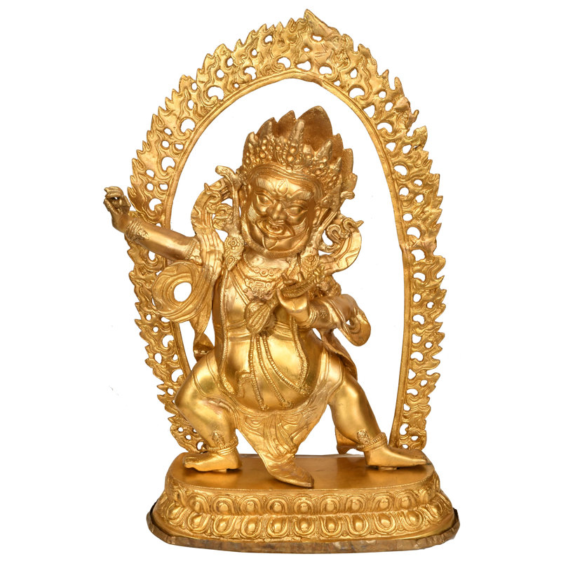 17" Vajrapani Tibetan Buddhist Deity Brass Statue – Handmade Fierce Warrior Bodhisattva Sculpture for Spiritual Home Décor