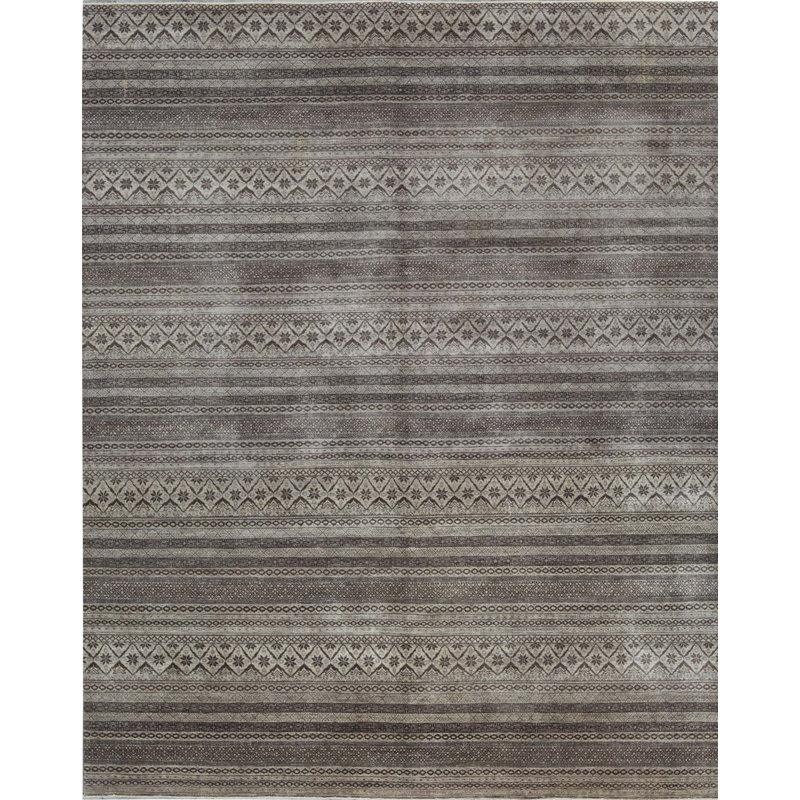 Hand-Knotted High-Quality Beige and Brown Area Rug