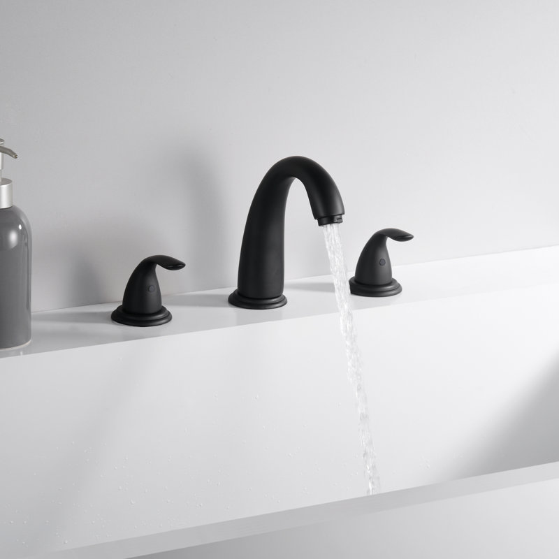Sumerain High Flow Roman Tub Faucet, Two Knob Handle Deck Mount Bathtub Faucet Tub Filler with Brass Valve, Matte Black
