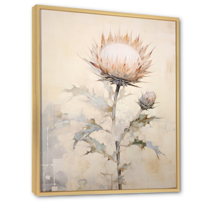 Impressions d'art murales sur chardon beige