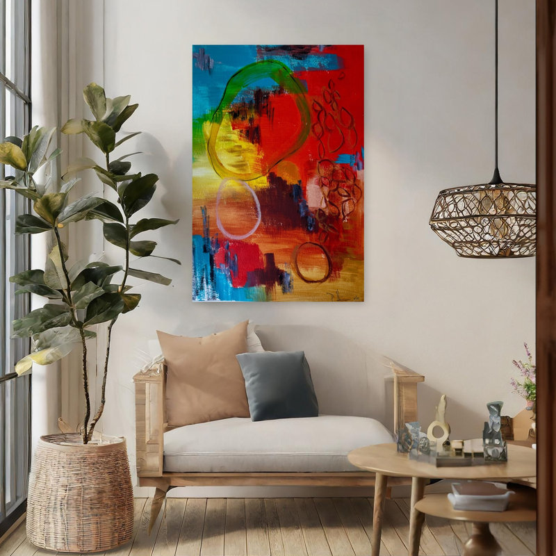 Art contemporain, art contemporain abstrait, H 48 po x l 32 po