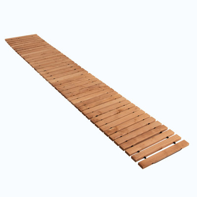 96.5'' L x 17'' W Wood Interlocking Deck Tile in Light Brown