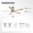 52'' Dimmable Ceiling Fan with Light, Bedroom Ceiling Fan with Reversible Dc Motor