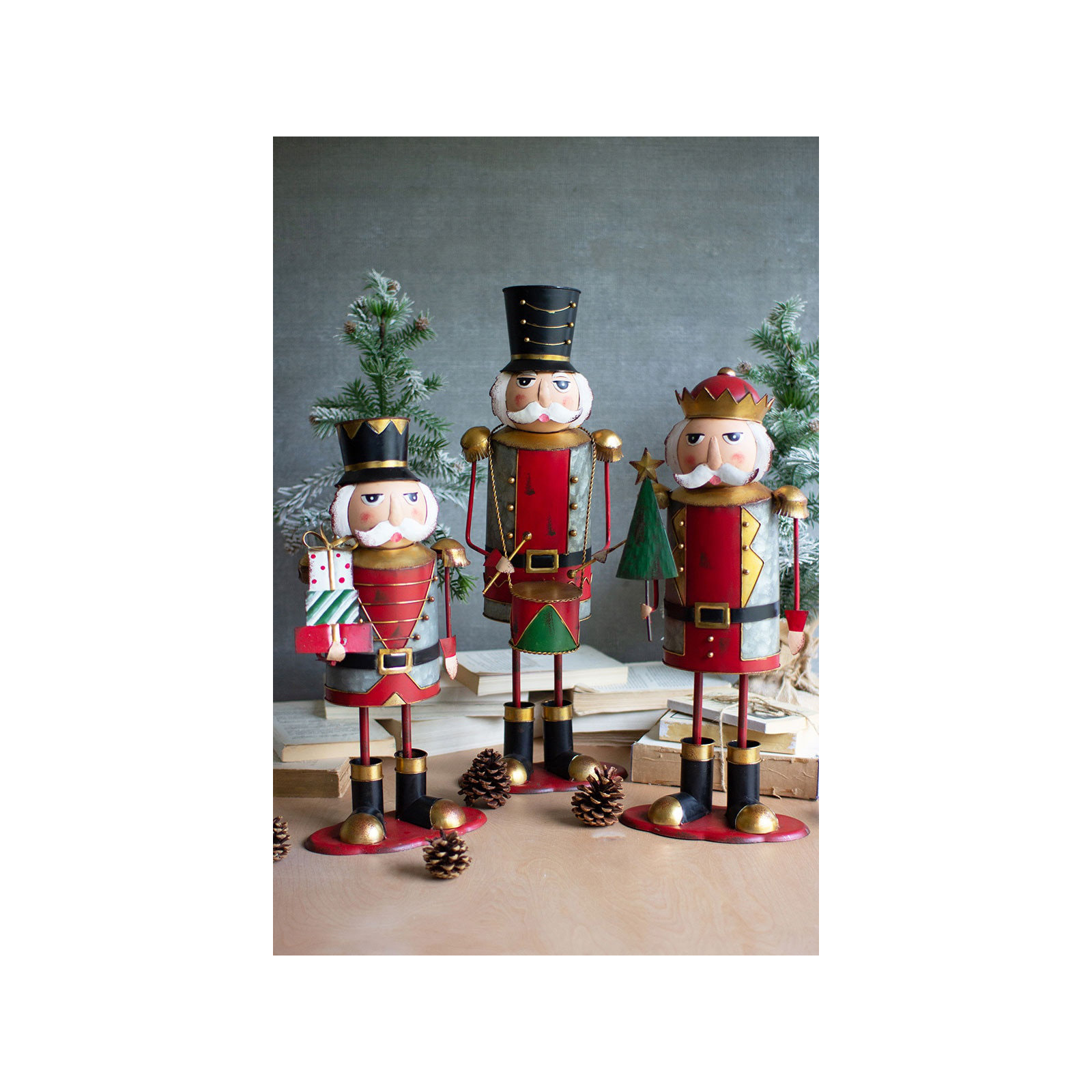 3 Piece Metal Nutcracker Set