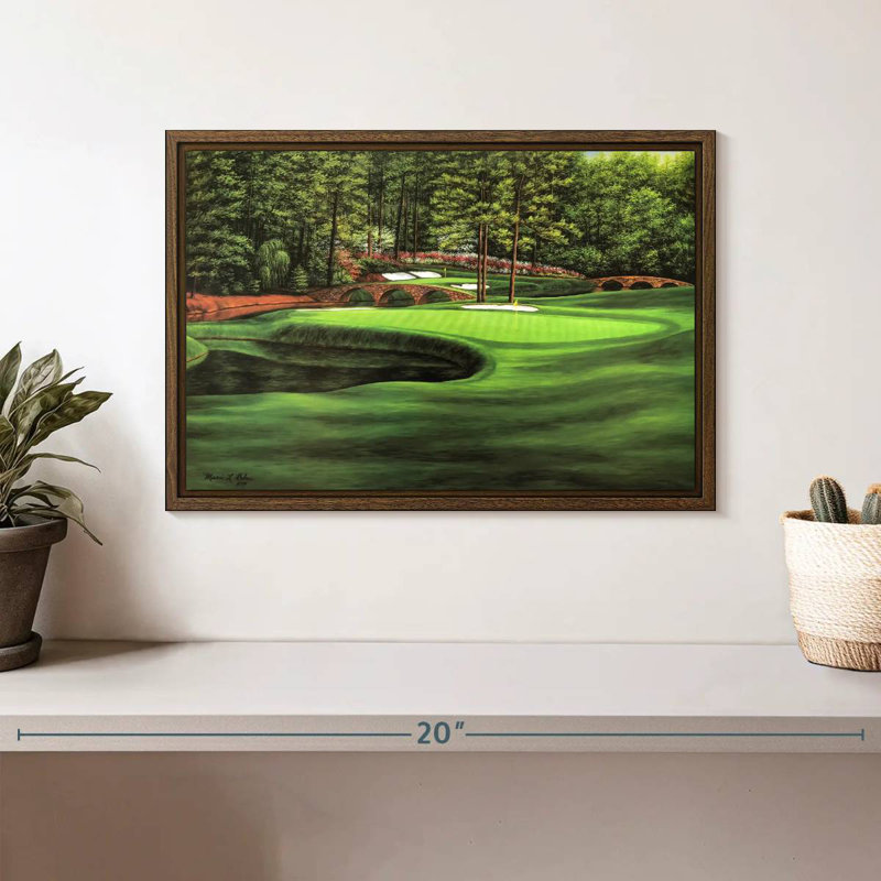 Augusta National 11th Hole I, 13" X 9", Floating Frame Walnut