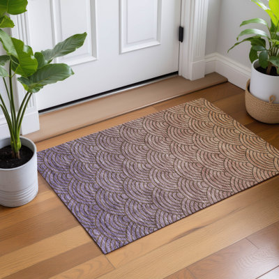 Machine Washable Indoor/Outdoor Kugler ACN2414 Geometric Rug