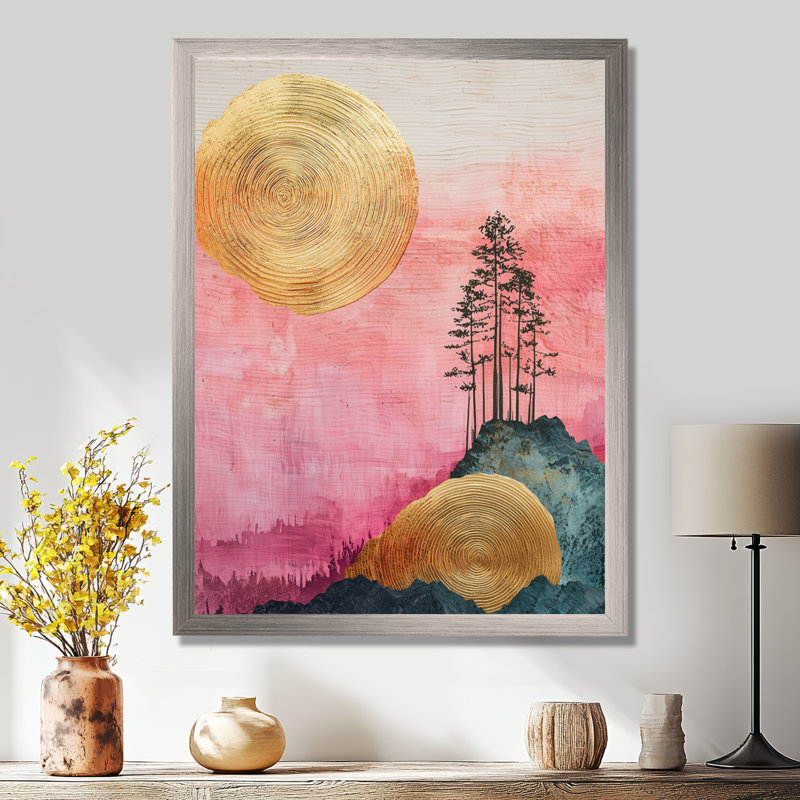 Décoration murale Alvord - Paysages, 32" H x 16" W, Silver, Reproduction encadrée sans passe-partout