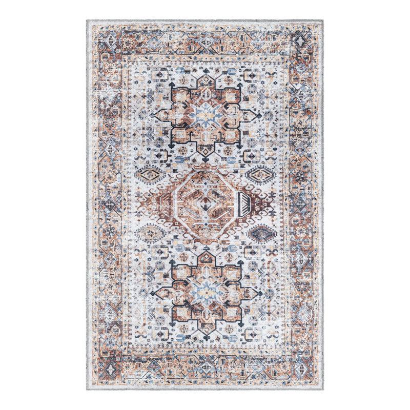 Bungalow Rose Washable Yara Rug, Rectangle 3'3" x 5'3"