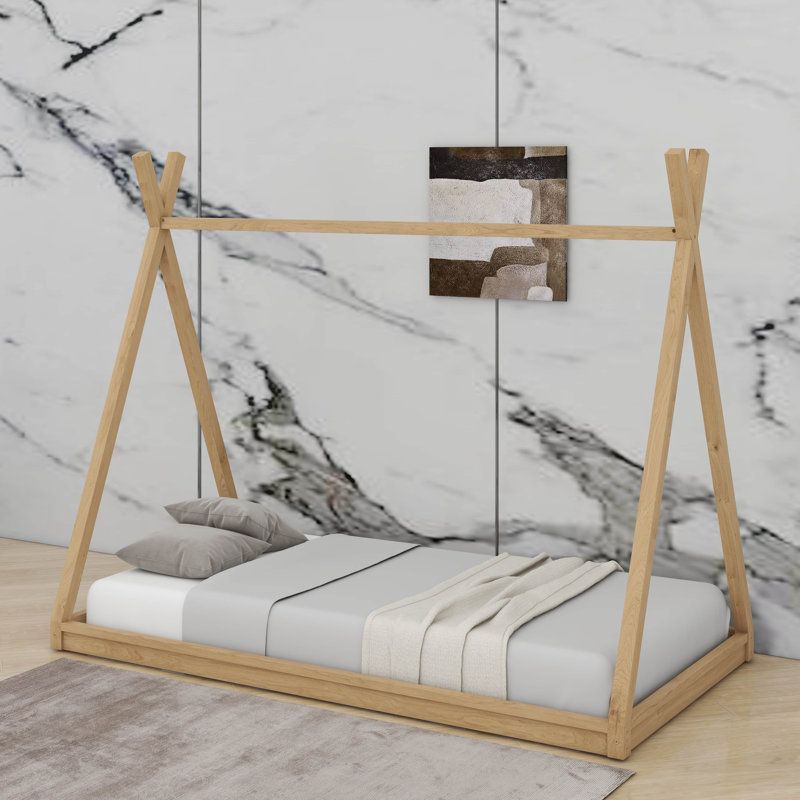 Lit-tente en bois pour enfants, Naturel