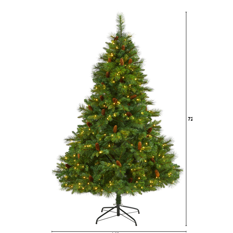 Lighted Artificial Pine Christmas Tree, 6' H