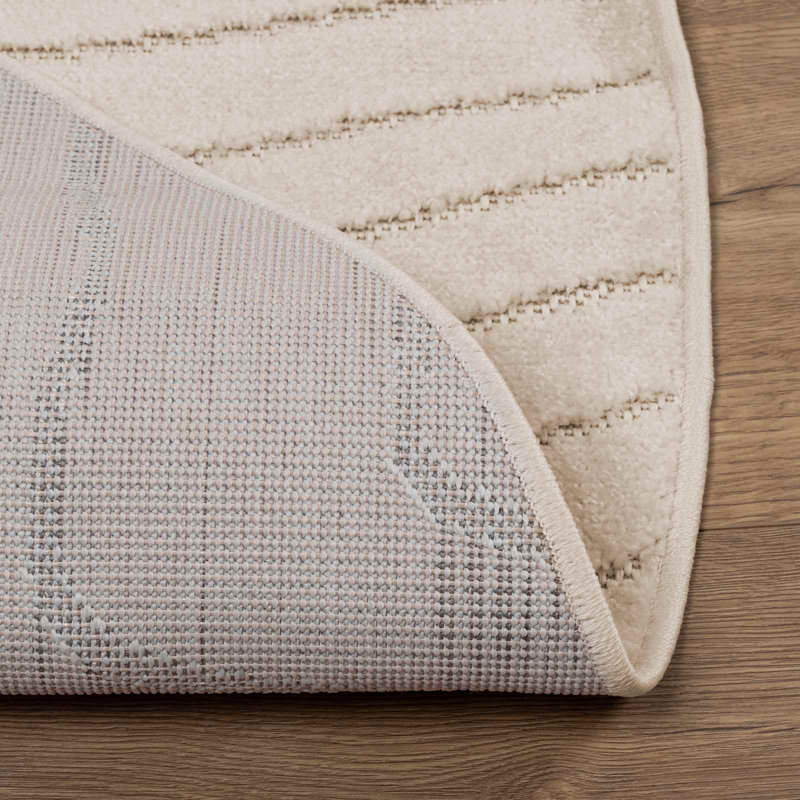 Modern Indoor and Outdoor Rug, Beige, Round 160 cm