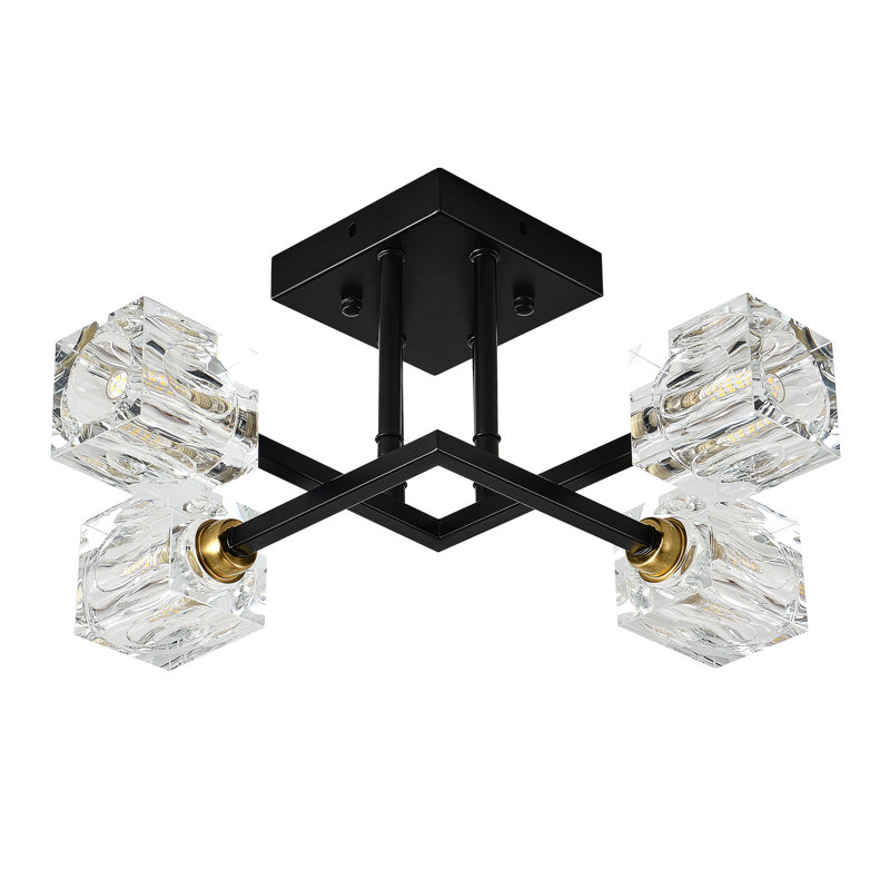 17" Modern Luxurious Crystal Ceiling Light  