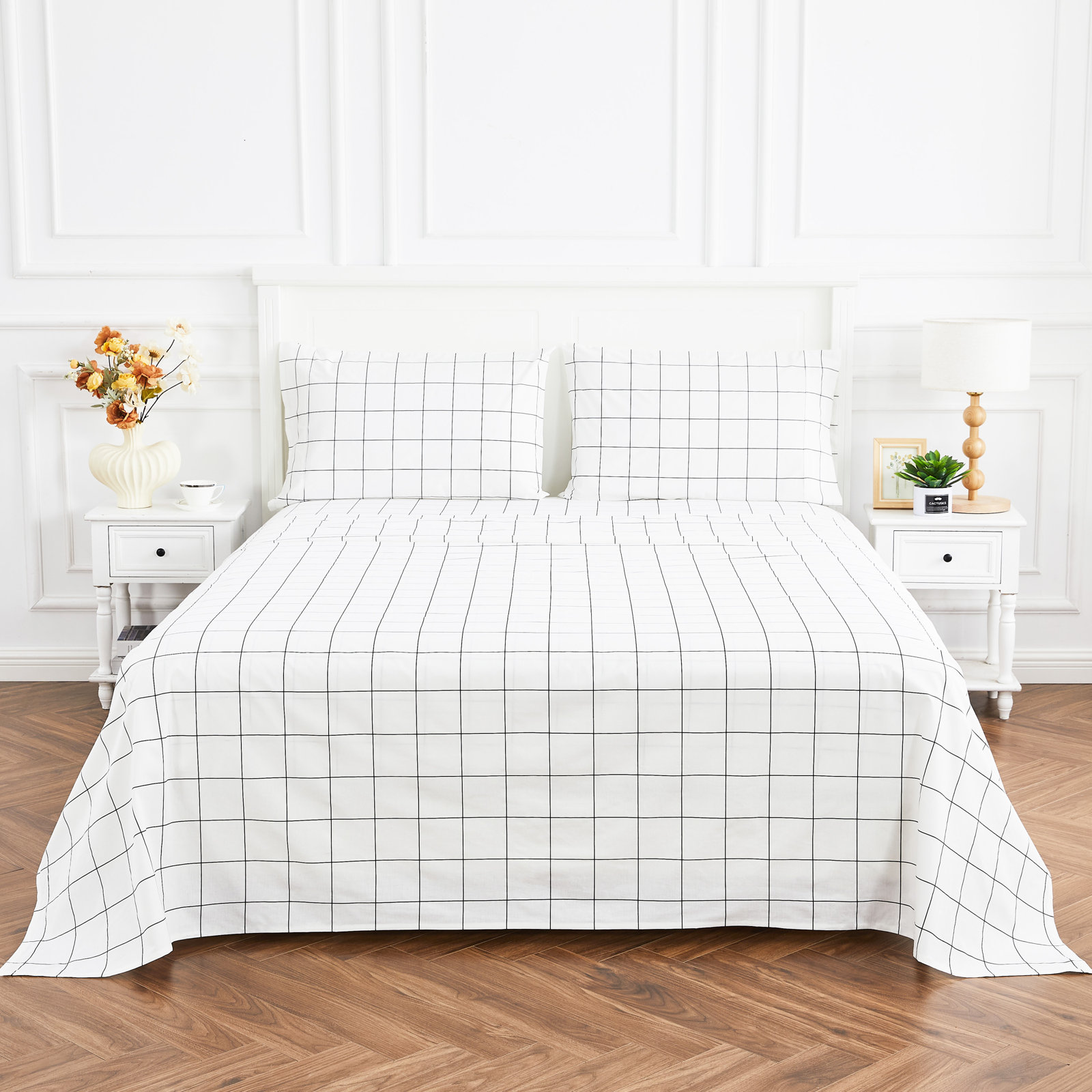 Merlin Sheet Set, King Sheet Set with 2 Pillowcases, Black