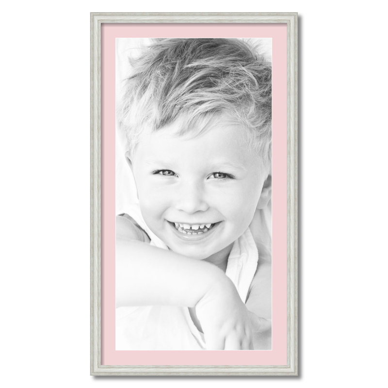Cadre pour photo simple 18 po x 36 po en bois mat brun, Rose trémière