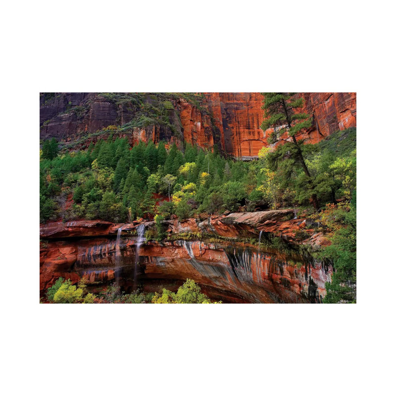 Waterfalls At Emerald Pools, Zion National Park, Utah by Tim Fitzharris - Wrapped Canvas Print