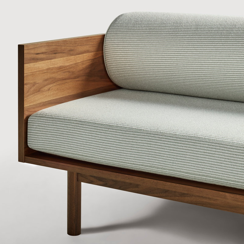Souvenir Sofa, Walnut, Irving Gray Blue Stripe