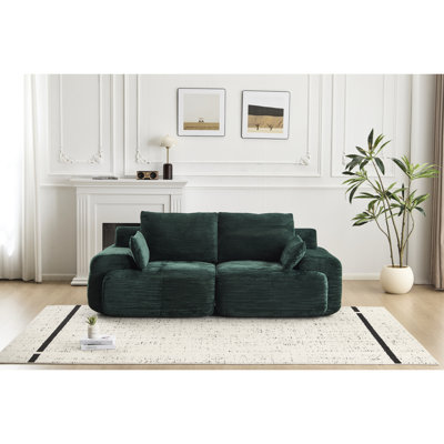 Mousse mémoire 2 places en velours côtelé, animal de compagnie, rembourrage haute densité, sans assemblage pour chambre d'amis moderne compressée avec du tissu, assemblage, salon personnalisable, appartements, chambres à coucher