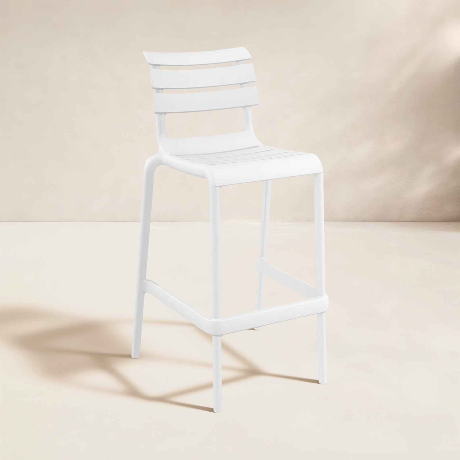 Ruta Outdoor Counter Stool, 29.50", White