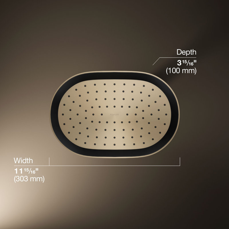 Statement™ 2.5 GPM Oval 12 in. Rainhead with Katalyst Air-Induction Technology, Vibrant Brushed Bronze