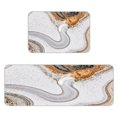 Flowing Texture Finish, Kitchen Mats Set Of 2