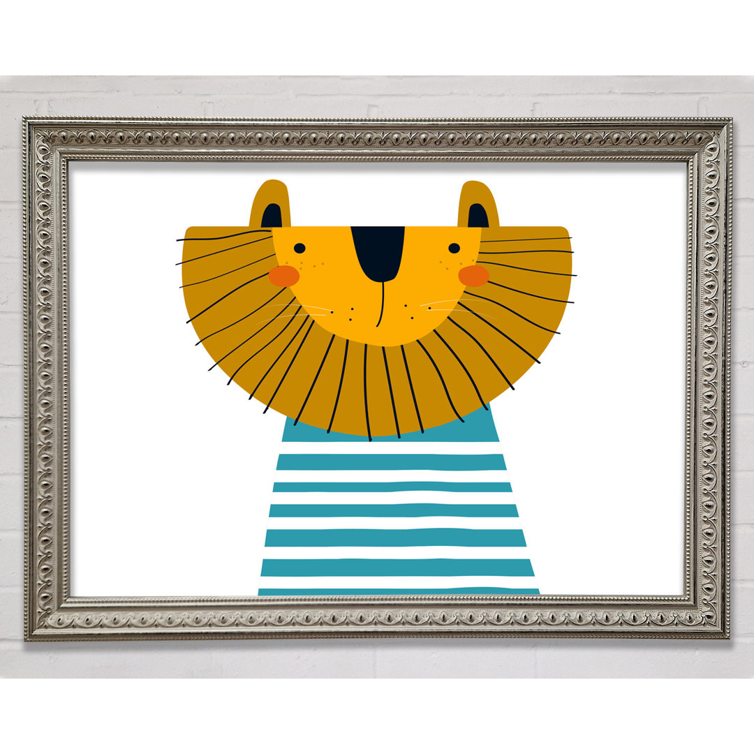 Lion In Striped Clothes - Einzelner Bilderrahmen Kunstdrucke