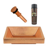 Premier Copper Products BSP5_VREC19SKPC-P Bathroom Sink And Drain Package