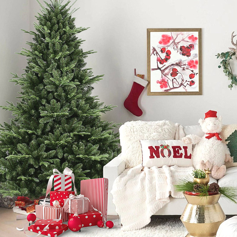 Arbre de Noël pleine forme avec 2673 pointes - aiguilles mixtes en PE / PVC, 76'