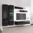 Villard 100" Modern Floating Wall Mounted Entertainment Center with 16-Color LED Lighting, High Gloss Finish-480205643
