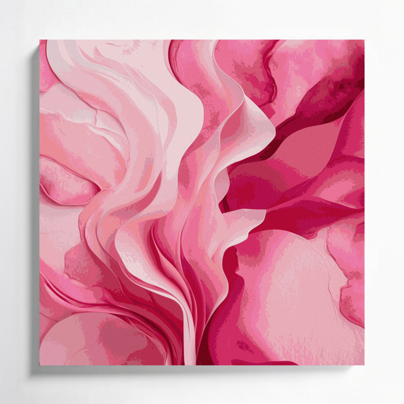 Aquarelle abstraite, art mural sur toile rose, H 8 po x l 8 po