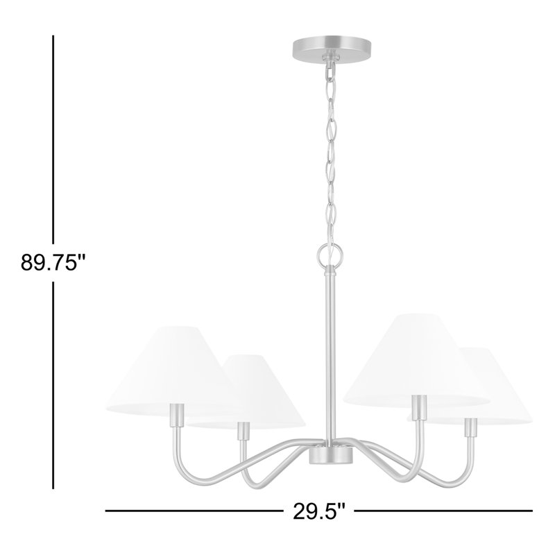 Eldon Medium Chandelier, Satin Brass