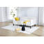 Lit de jour simple rembourré en velours beige, dossier capitonné nervuré, lit de jour au design somptueux et moderne, confort en mousse aux teintes riches