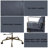 Tinzud Gray Leather Office Chair