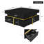 Table basse Velmont Glam avec tiroirs et accents dorés, finition ultrabrillante et design durable