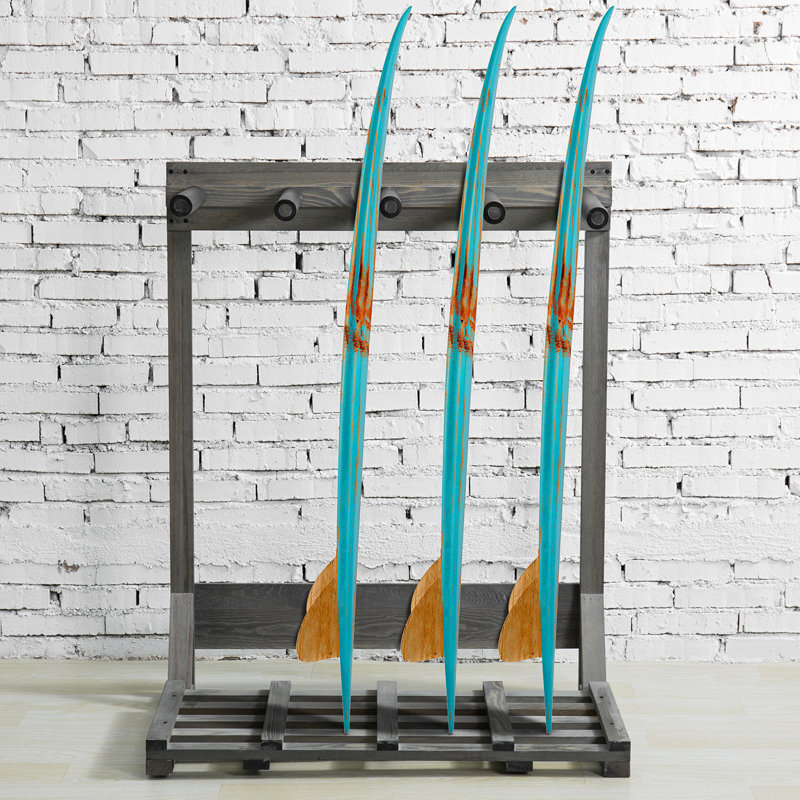Damarco Wood Freestanding Ski/Surfboard Rack, Gray