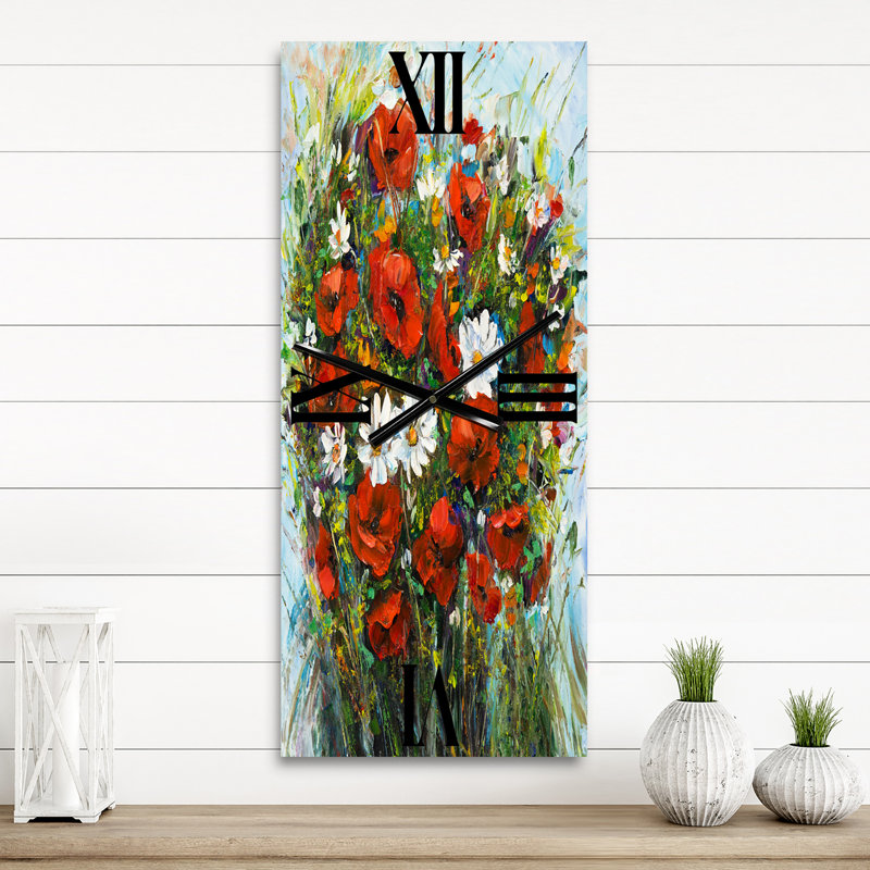 Horloge murale Bouquet de fleurs sauvages, Grand