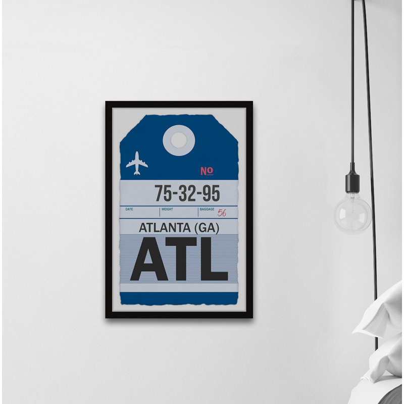 «Atlanta L bagage» - Reproduction d'art graphique sur papier encadrée, H 24 po x l 16 po x P 1,5 po