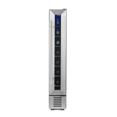 Newair 6" Built-In 7 Bottle Compressor Wine Fridge in Stainless Steel, Compact Size