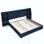 Base de lit plateforme avec rangement moderne, tête de lit en velours brillant avec bibliothèques latérales et tiroir, matelas non inclus-1061938742-1061938741
