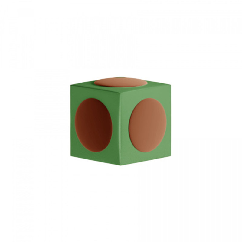 Monocle 42cm Wide Square Solid Colour Footstool Ottoman, Green/Brown