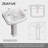 ZEAFIVE Pedestal Bathroom Sinks 23" W Rectangular Pedestal Bathroom Sink With Overflow