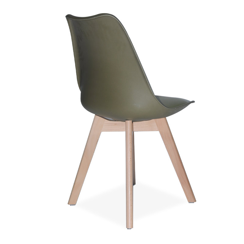 4 Ayden Upholstered Dining Chair with Cushion Seat Padding, Olive Green