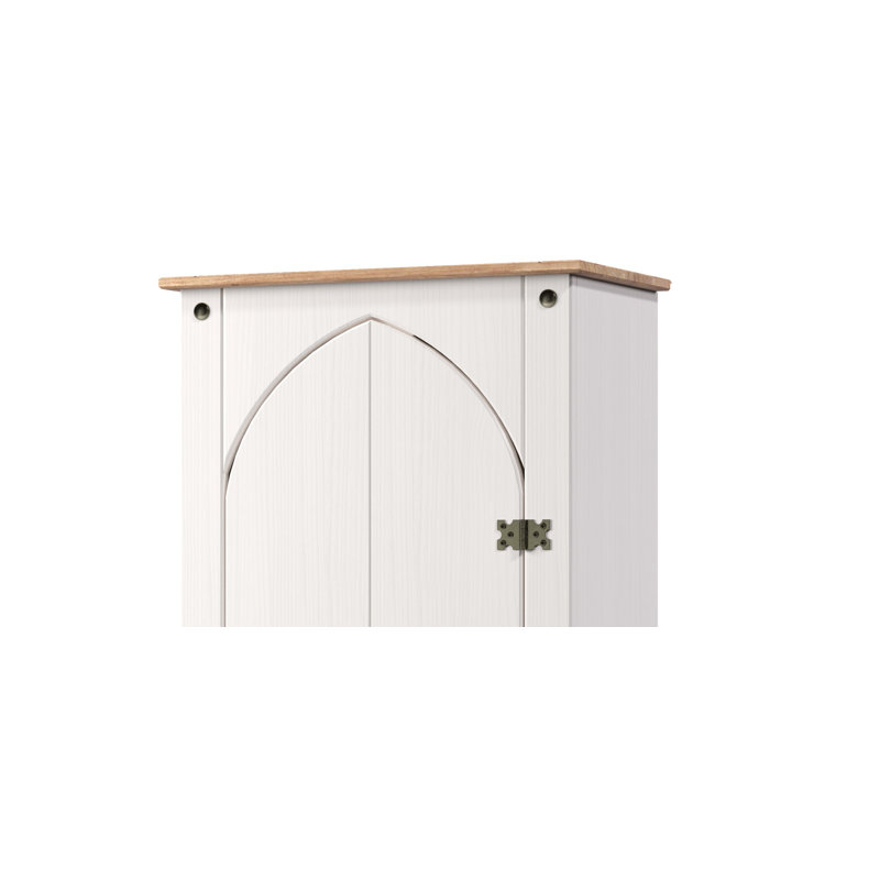 Conti Pantry, cupboard unit, finished with a White and Antique Wax, corona design