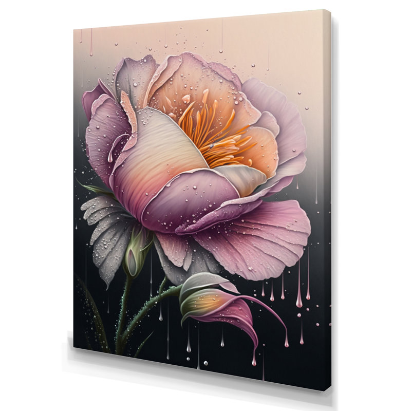 «Blooming Pink Rose Flowers», impression sur toile, H 32 po x l 16 po x P 1 po, Toile tendue