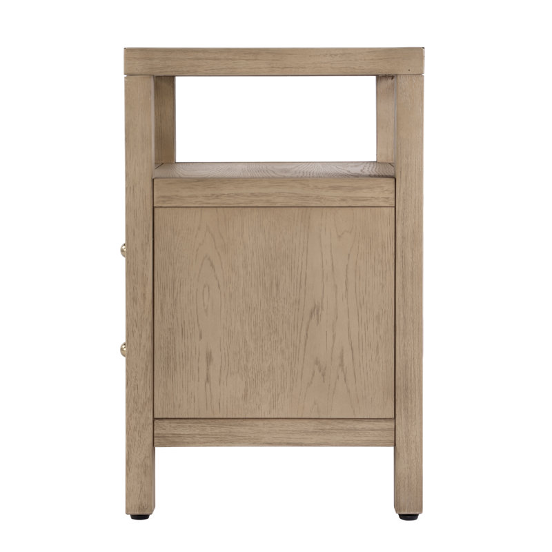 Nora 2-Drawer Nightstand, Light Oak