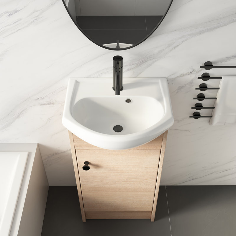 Petit meuble-lavabo autoportant de 18 pouces avec lavabo