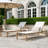 Ine Outdoor Patio Lounge Chair with Hidden Wheels, Aluminum Frame & Quick-Dry Breathable Fabric | White-1392723936