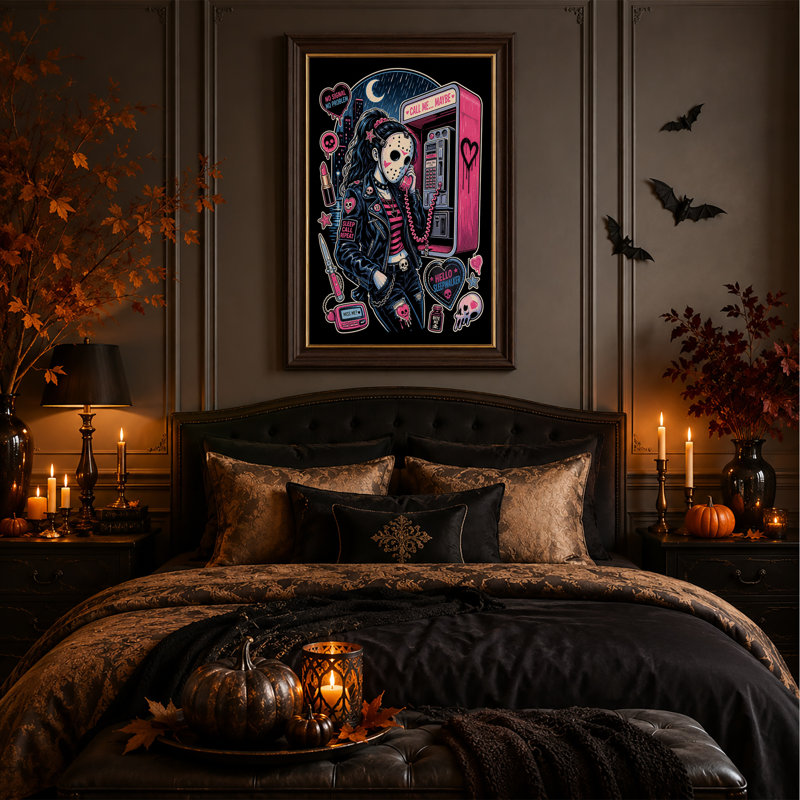 Punk Girl in Hockey Mask at Pink, H 24 po x l 16 po